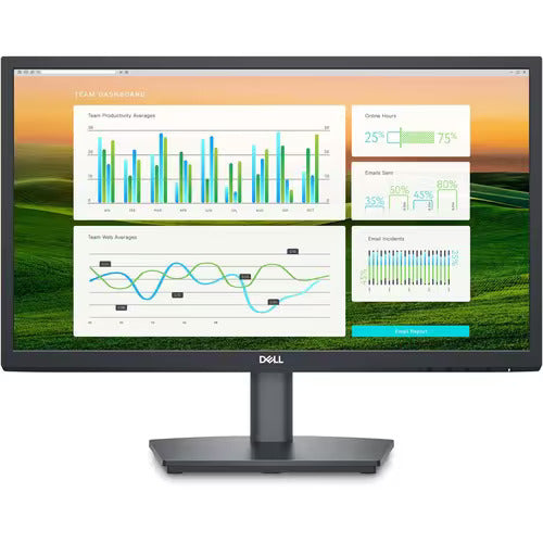 Dell E2222HS 21.5" Full HD LCD Monitor with HDMI, built-in speakers, and adjustable stand.