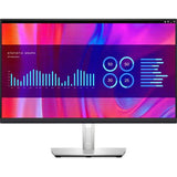 32-inch Dell P3223DE QHD monitor with sleek black and silver design, showing vibrant display and ergonomic adjustments