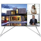 Peerless-AV Cart/Stand for LG 130" LED Screen with a black finish, cable management system, and caster/foot options for flexible installation.