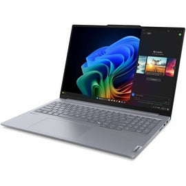 Lenovo ThinkBook 16 G7 QOY laptop with aluminum body, 16-inch WUXGA display, and Qualcomm Snapdragon processor